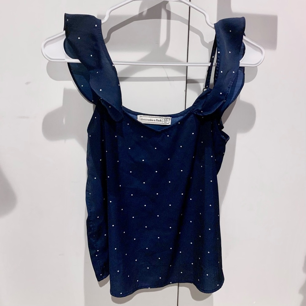 Abercrombie & Fitch Navy Polka Dot Tank Top